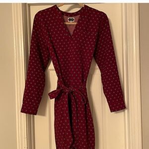 Mud Pie Burgundy Printed Wrap Dress